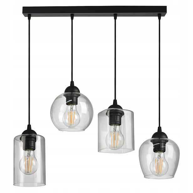 Skleněná závěsná lampa Stropní Svítidlo Geometrické stínítka