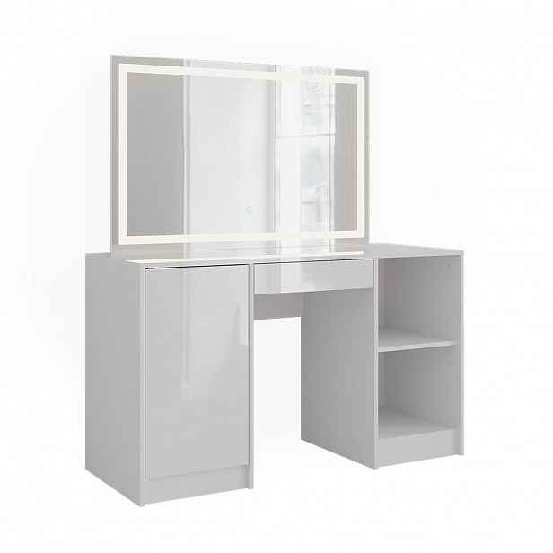 Vicco TOALETNÍ STOLEK Sherry Bílá/bílý vysoký lesk 128.2 cm s LED zrcadlem