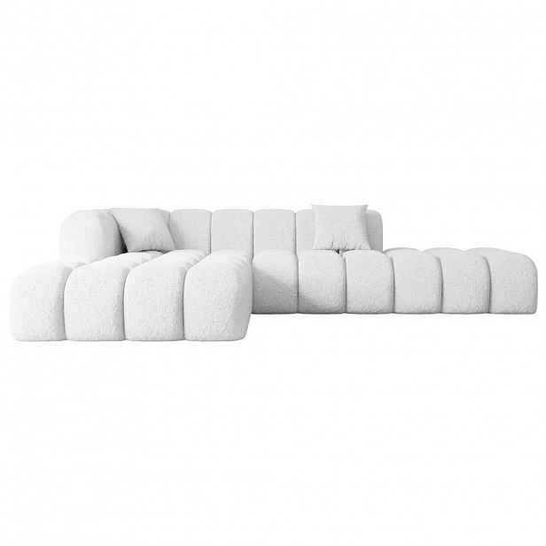 ALTDECOR ROHOVÁ SEDACÍ SOUPRAVA s otomanem vlevo OLEA-L2 - 289x176x71 cm bílá