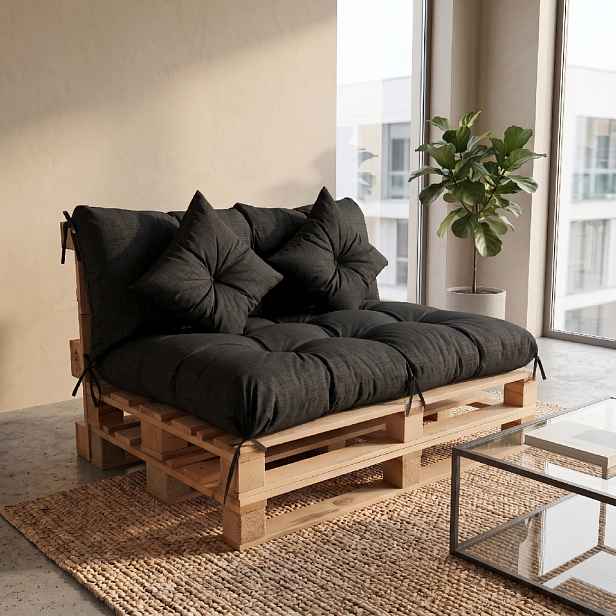 Interiérový polstr na palety LIVING 01 černá  – do obývacího pokoje MyBestHome