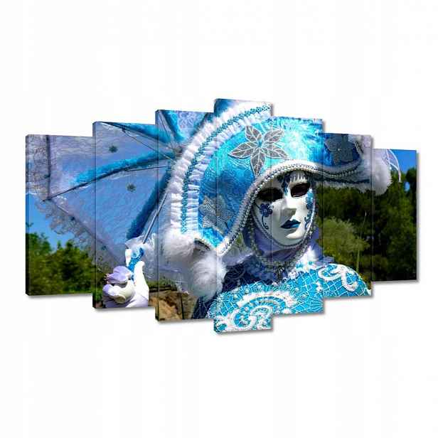Obrazy 140x80 Modrá maska Karneval