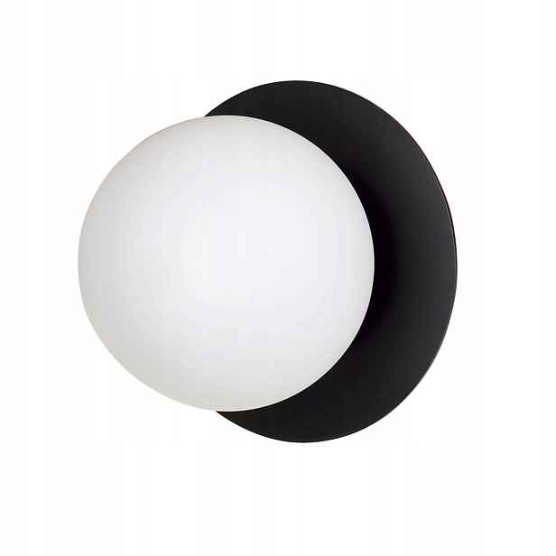 Nástěnná lampa Emibig černá s bílou koulí 1xE14 40W Minerva K1 Black 612/K1