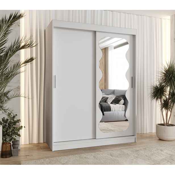 Šatní skříň Abi Spoti Rozměry: 150 cm, Barva korpusu + barva dveří: Bílá + Bílá