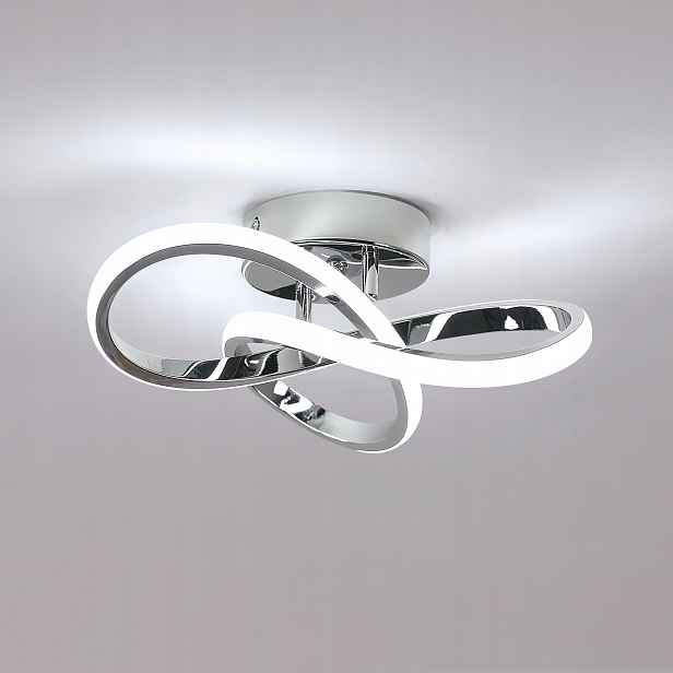 Stropní svítidlo Led moderní lustr stříbrný 30W 6500K do obývacího pokoje