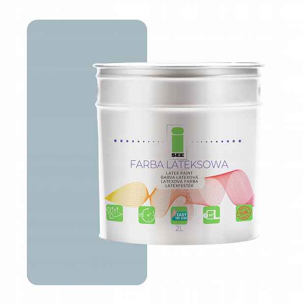 Barva Na Stěny Latexová, Šedá, Prodyšná Tónovací, 2 L, Hypoalergenní