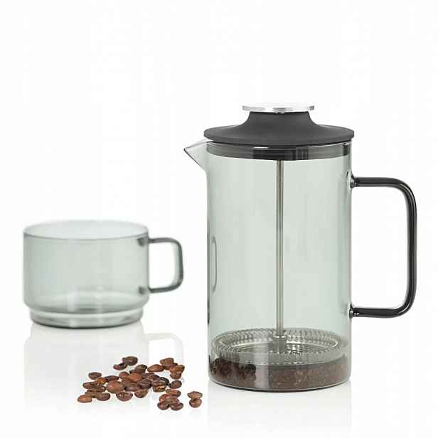 French Press AdHoc kávovar Impact skleněný šedý 600 ml