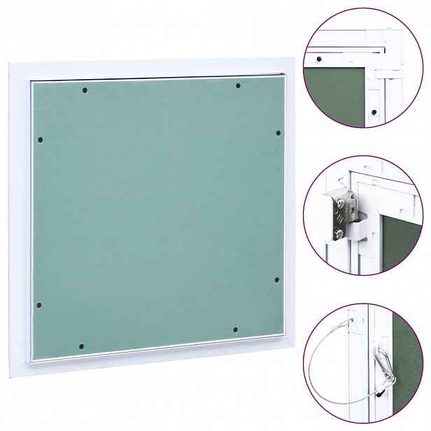 vidaXL Přístupový panel s hliníkovým rámem a sádrokartonem 400x400 mm
