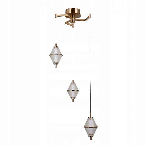 Závěsné Led svítidlo Fuente Zlatá, nastavitelná výška 120 cm Italux