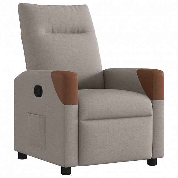 vidaXL Polohovací křeslo taupe textil