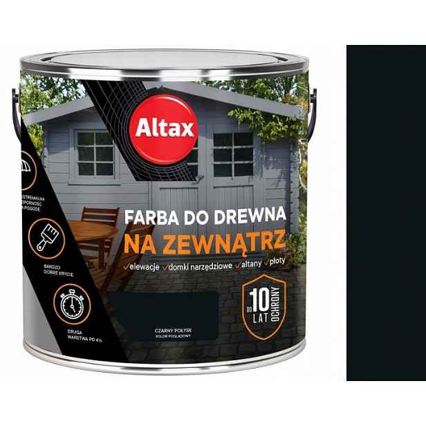 Altax Barva Barva Na Dřevo 2,5 L Černá Lesklá
