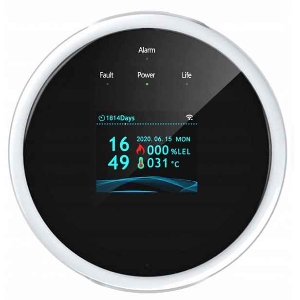 Inteligentní Detektor Plynu 2v1 WiFi Teploměr LCD Tuya