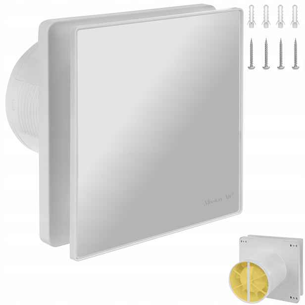 Koupelnový Ventilátor Mission Air Pure 120 S Bílý Moderní Tichá Klapka