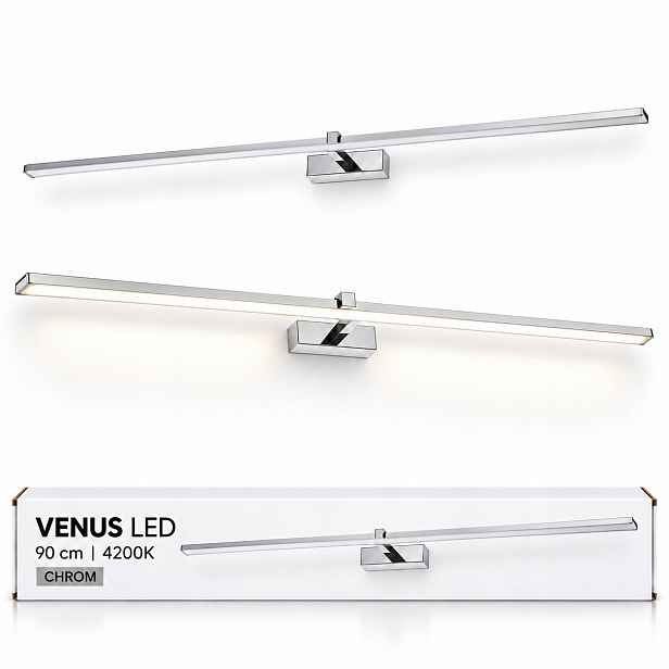 Lampa do zrcadla Venus Led 18W 90 cm chrom nástěnná lampa 4200K IP44 1100lm