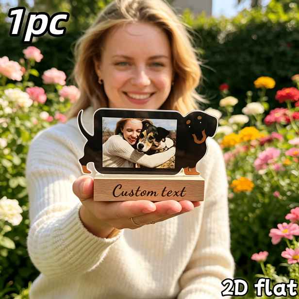 TEMU 2D Plochý, 1 ks Fotorámeček ve Tvaru Jezevčíka Vhodný pro Milovníky Psů, Přizpůsobitelný Rámeček na Obrázek Domácího Mazlíčka s Vaší Vlastní