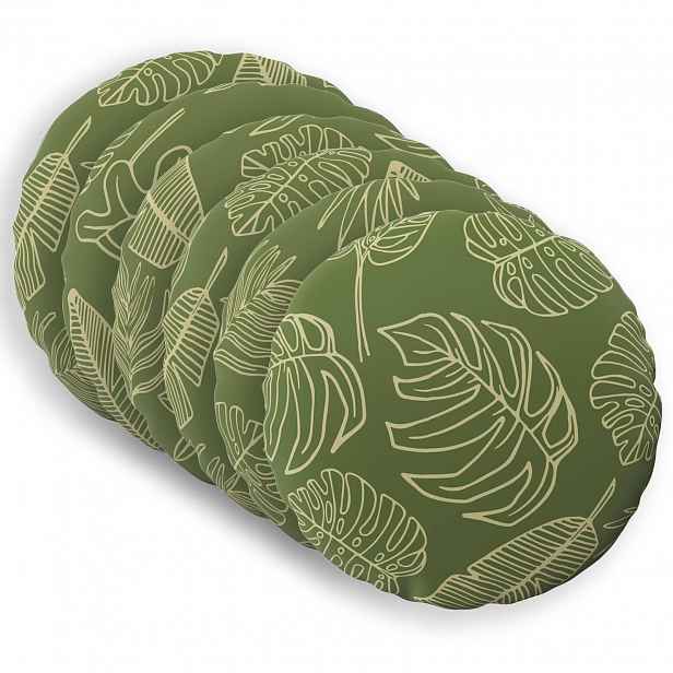 vidaXL Povlak na polštář 6 pcs HEERLEN Listový design Ø 30 cm