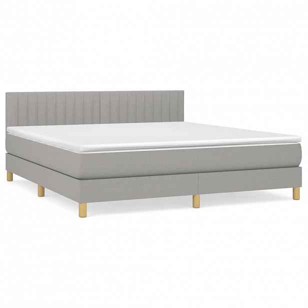 vidaXL Box spring postel s matrací světle šedá 160 x 200 cm textil