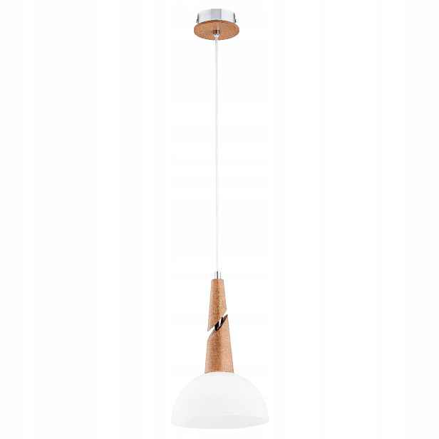 Alfa Atol závěsná lampa ze skleněného stínítka bílo-hnědá 1xE27