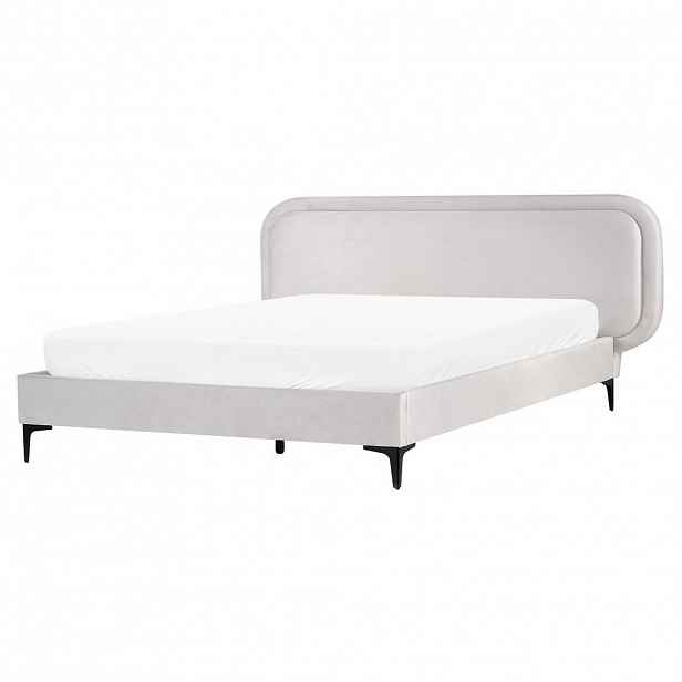 Beliani POSTEL s roštem 160/200 cm Světle šedá Suzette