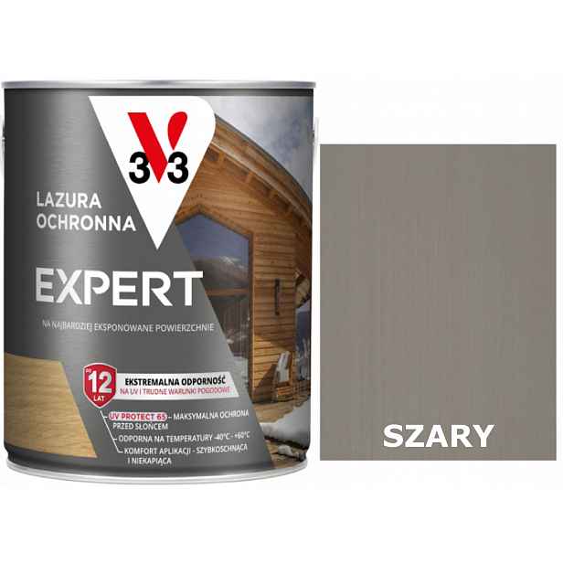 Lazura V33 Expert Polský Klima 12 Let Šedá 5L