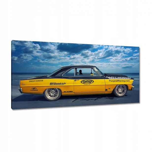 Obrazy 115x55 Žlutý Chevy Nova Ss