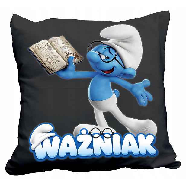 Polštář Černý The Smurfs Smerfy Šmoula Důležitý Dárek Dárek Jméno