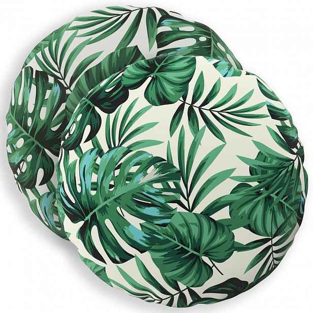 vidaXL Povlak na polštář 2 pcs HEERLEN Vzor listů Ø 30 cm Polyester
