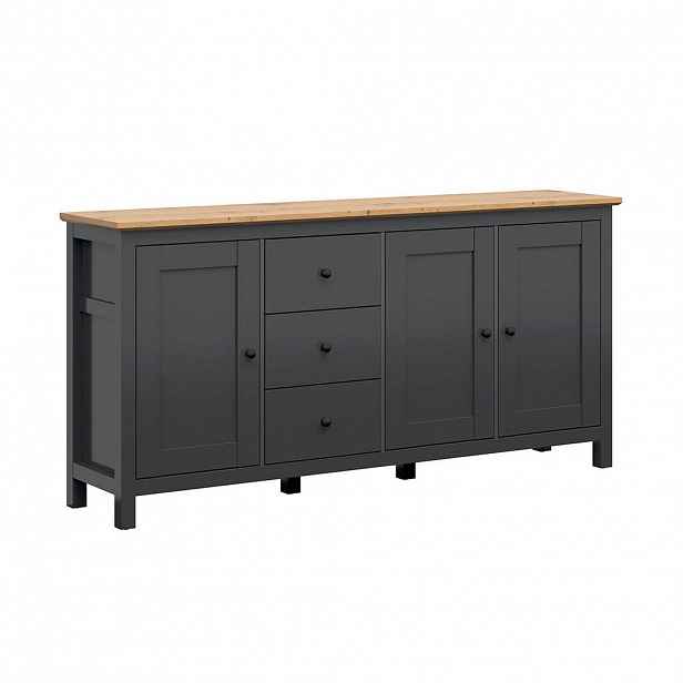 Petits-meubles SIDEBOARD Duck Antracitově šedá a dřevo