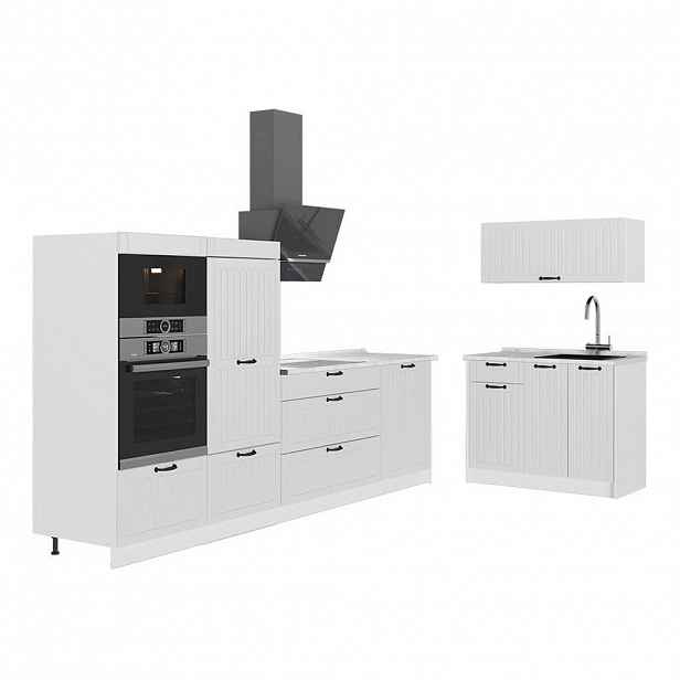 Vicco KUCHYNĚ Fame-Line, Bílý venkovský dům/Bílá, 380 cm, PD Mramor