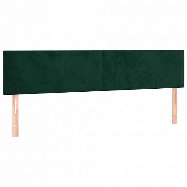 vidaXL Čela postele tmavě zelená 160x5x78/88 cm samet