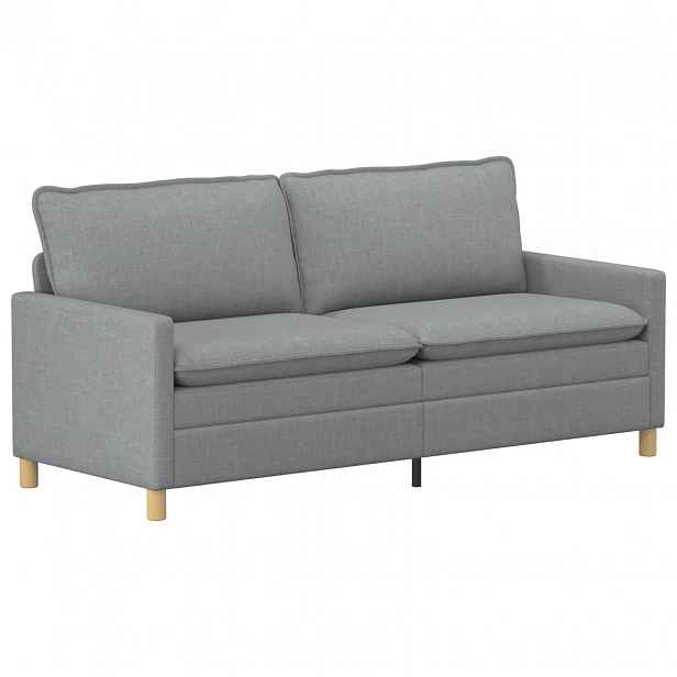 vidaXL Pohovka Pro 3 osobu Světle šedá 196 x 81 x 87,5 cm Textil