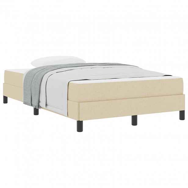 vidaXL Postel s boxspringem Krémová 120 x 190 cm textil