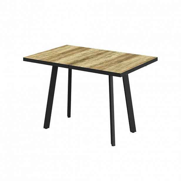 Vicco JÍDELNÍ STŮL Tisko, Rustikální dub/Černá, 120-160 x 80 cm s výsuvnou deskou stolu