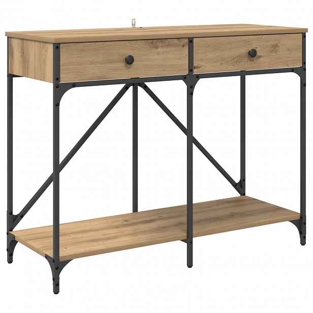 vidaXL Konzolový stolek Artisanový dub 100 x 39 x 78,5 cm