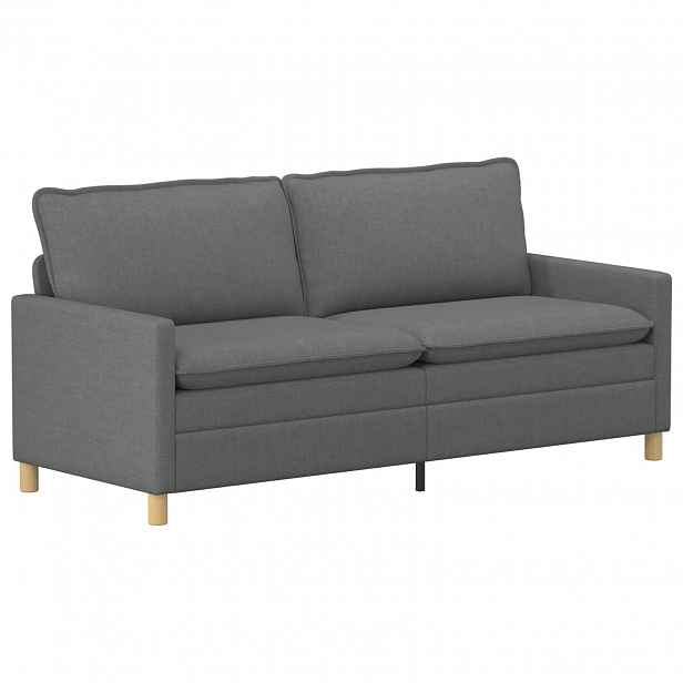 vidaXL Pohovka Pro 3 osobu Tmavě šedá 196 x 81 x 87,5 cm Textil