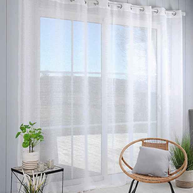 Voálová záclona na francouzské okno CELIAN XXL bílá 300 x 260 cm