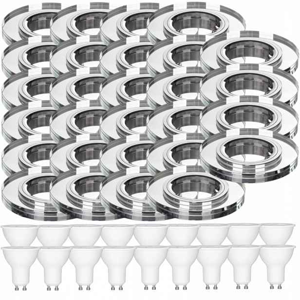 28x Skleněné Stropní Svítidlo Zapuštěné Do Stropu Křišťál Led Žárovky 5W