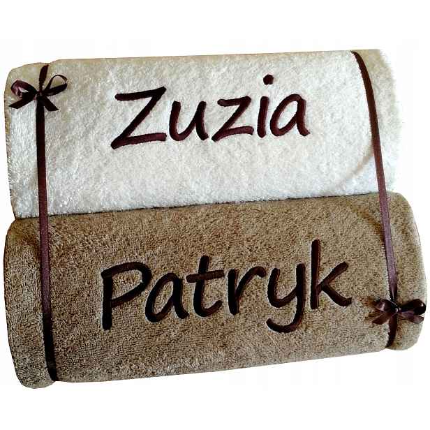 2x Ručník s Nápis jméno Dárek pro dva páry Kolaudační Večírek nový byt