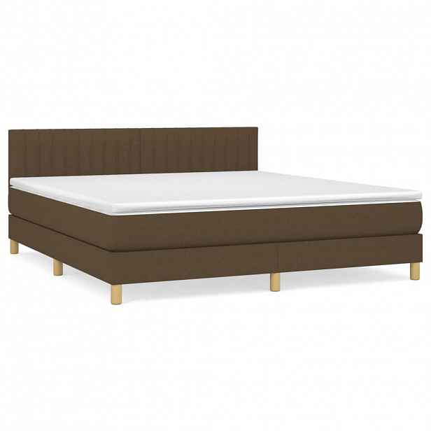 vidaXL Box spring postel s matrací tmavě hnědá 160x200 cm textil