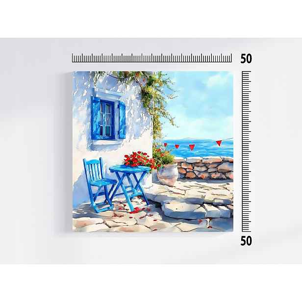 Obraz Na Plátně Canvas Krajina Řecko Moře Pohled Na Pobřeží Relaxace 50x50