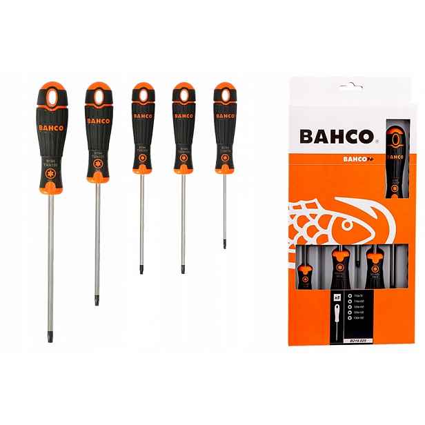 Sada 5 profesionálních šroubováků BahcoFit Torx T10-T30 pro montáž