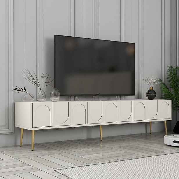 TV stolek Lyon 43 - Cream, Gold