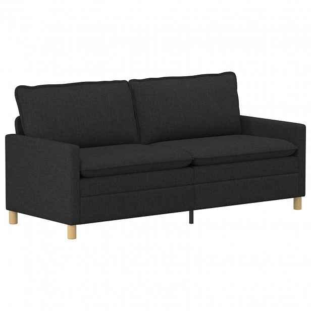 vidaXL Pohovka Pro 3 osobu Černá 196 x 81 x 87,5 cm Textil