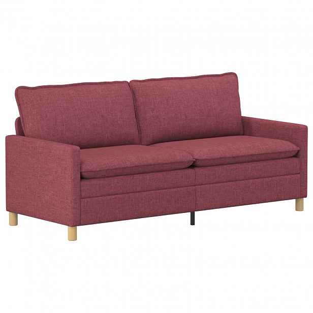 vidaXL Pohovka Pro 3 osobu Víno Červené 196 x 81 x 87,5 cm Textil