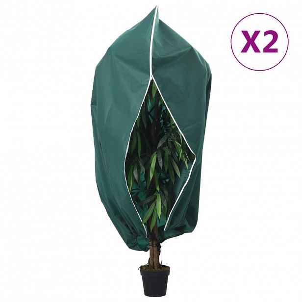 vidaXL Ochranné návleky na rostliny na zip 2 ks 70 g/m² 1,55 x 1,55 m