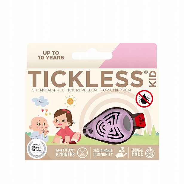 TickLess Kid Účinná Ochrana Dětí před klíšťaty proti klíšťatům Růžová