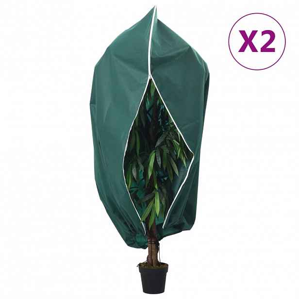 vidaXL Ochranné návleky na rostliny na zip 2 ks 70 g/m² 1,2 x 1,8 m