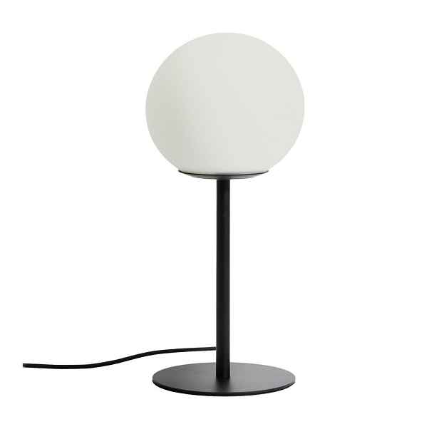 Bílá/černá stolní lampa se skleněným stínidlem (výška 35 cm) Brisia – Kave Home