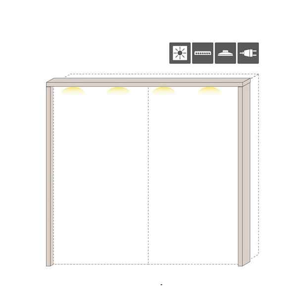 Horní lišta s LED osvětlením LR181 – kolekce Left