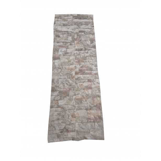 Patchworková přikrývka z ovčí kůže – světlá kapuce na pohovku/postel 200 x 80 cm