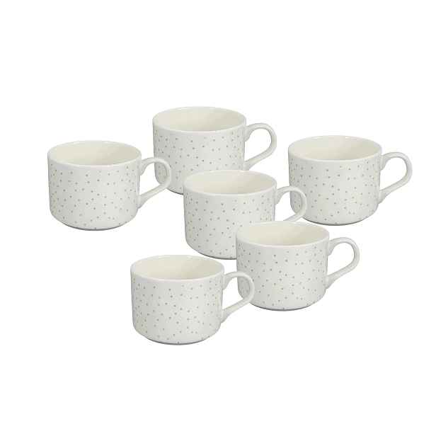 Set 6ks Porcelánový šálek Modern Dots 150 ml zlaté puntíky, by inspire